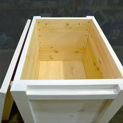 Woodbox450 ペイルホワイト、収納ボックス、ベンチ、スツール、 7枚目の画像