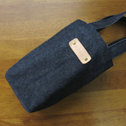 ダンシング良い袋ダークブルーデニム牛革標準のキャリーバッグ、飲料バッグ[変更潮の変更バッグ] 2枚目の画像