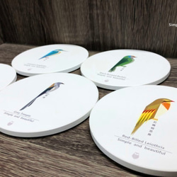 短翅樹鶯-陶瓷吸水杯墊 第2張的照片