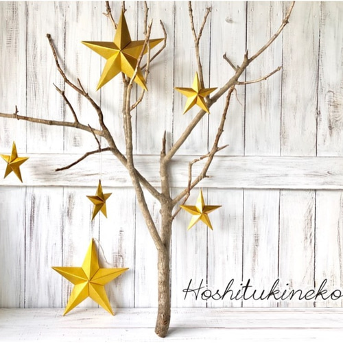 星月猫☆「ペーパースター星オーナメント ゴールド」 ディスプレイ用に
