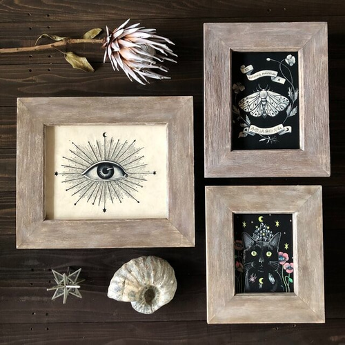 受注品：襤褸さま専用 自作・手造り◇流木額縁 2点 受注品：襤褸さま