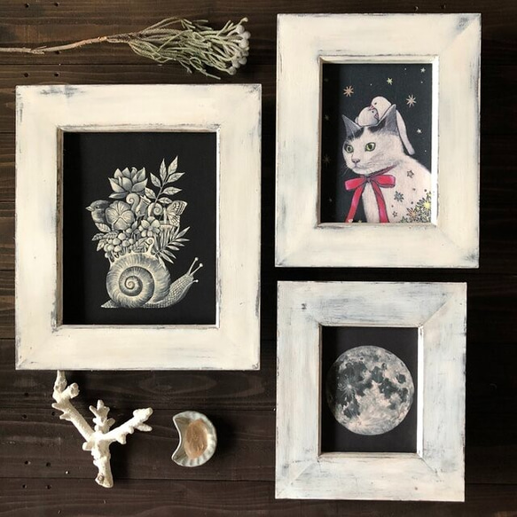 FSMサイズキャンバス対応 木製額縁「ニュアンスホワイト」古びた