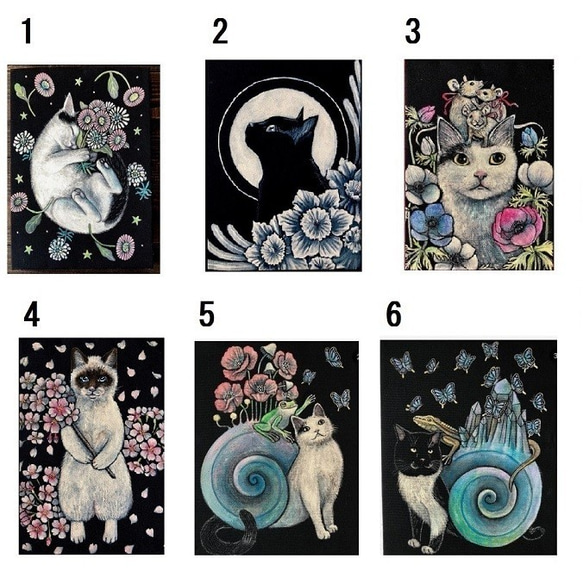 早期予約特典付き11月30日まで　2022年卓上カレンダーと複製画セット　星月猫★徳島洋子作品絵画　オリジナル作品　猫 8枚目の画像