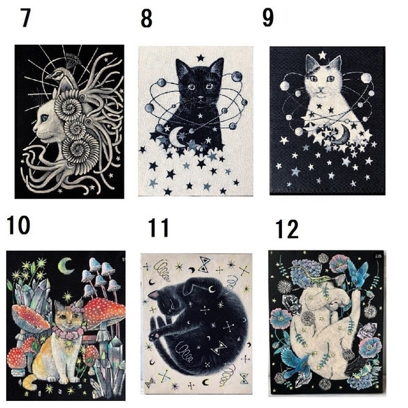 早期予約特典付き11月30日まで　2022年卓上カレンダーと複製画セット　星月猫★徳島洋子作品絵画　オリジナル作品　猫 9枚目の画像