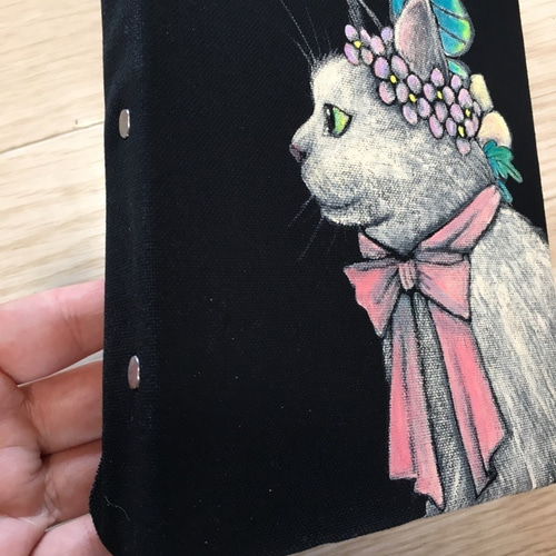 絵画 インテリア 油絵 F4-030819 白猫と女の子たち アート「白猫」アクリル絵の具 絵画作品 原画 F0サイズ（額は