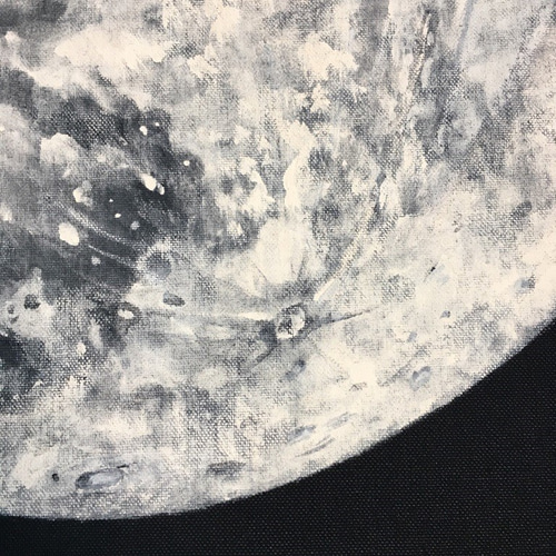 送料無料＞ アート「満月」 アクリル絵の具 原画 F10 大きな作品です