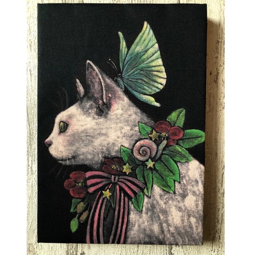 星月猫☆アート「三日月」絵画F0 複製画 木製パネル貼り 星月猫☆アート「三日月」絵画F0 複製画 木製パネル貼り
