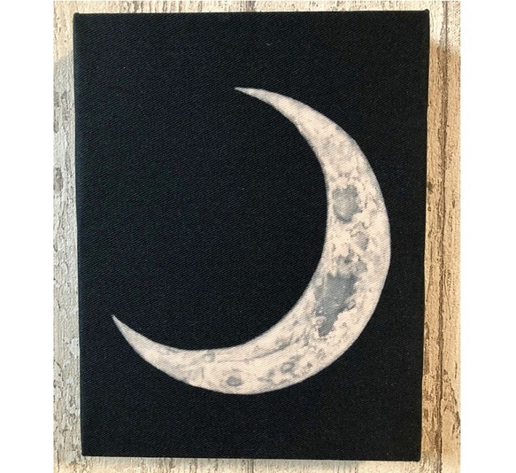 星月猫☆アート「三日月」絵画F0 複製画 木製パネル貼り