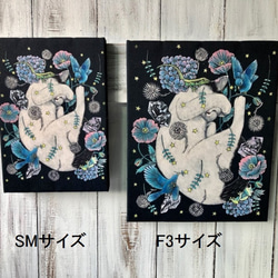 星月猫★アート「夢の中へ」絵画　SM 複製画　木製パネル貼り　22.7cmｘ15.8cm　厚み２㎝「004」 5枚目の画像