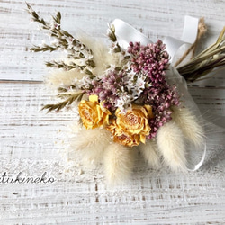 Sale 星月猫☆「イエローの薔薇とフジバカマの小さなブーケ」ドライ