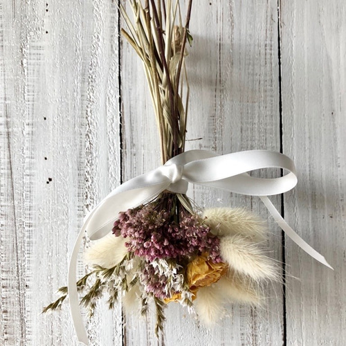 Sale 星月猫☆「イエローの薔薇とフジバカマの小さなブーケ