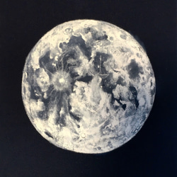 「満月」　The full moon　原画　F2パネル19ｃｘ24ｃ 1枚目の画像