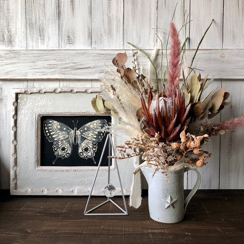 星月猫☆「プロテアマディバとパンパスグラス、グレビレアバイレヤナの