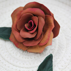 エンボス加工革のバラを染色はつまん形作る咲きます 10枚目の画像