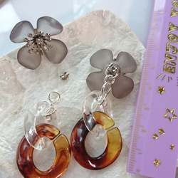 ♪2way♪べっこうflower~ピアス/イヤリング♪【秋ハンドメイド2018】 2枚目の画像