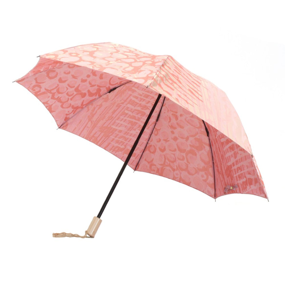 【晴雨兼用折りたたみ傘】槇田商店×Aneqdot　ローズ：サーモンピンク 4枚目の画像