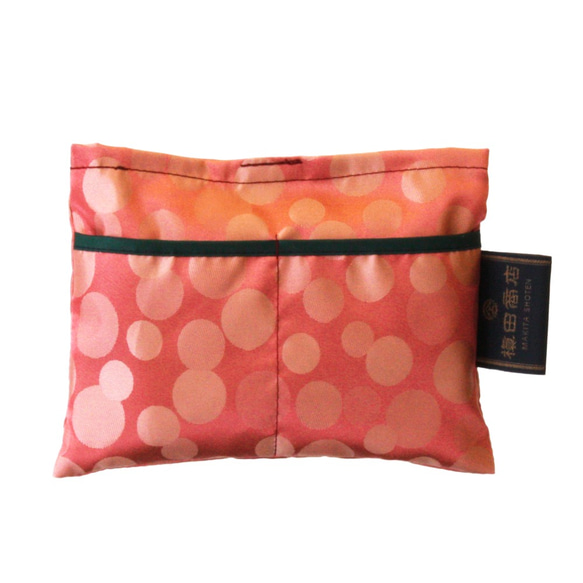 *Sold Out*【防水・撥水エコバッグ】Umbrella cloth bag 　しゃぼん玉　オレンジ 2枚目の画像