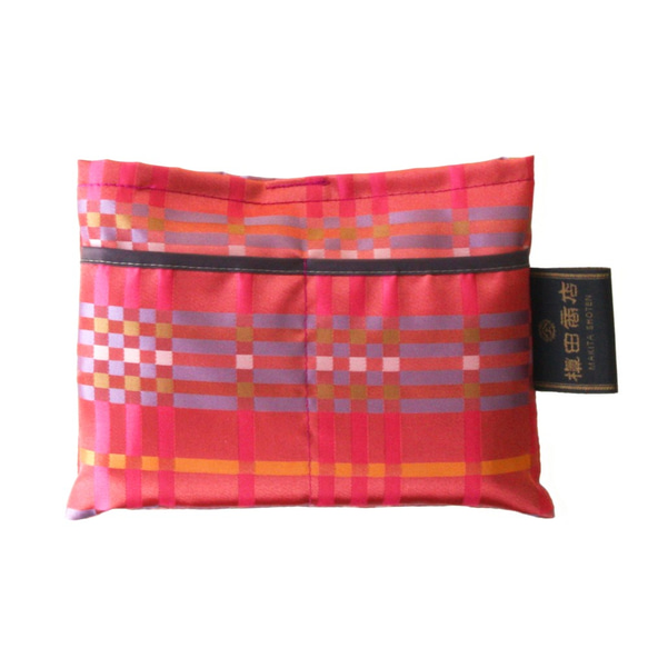 *Sold Out*【防水・撥水エコバッグ】Umbrella cloth bag 　レトロチェック　ピンク 2枚目の画像