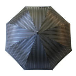 【紳士 晴雨兼用雨傘 ジャンプ傘】Tie Stripe×Plain GRAY 4枚目の画像