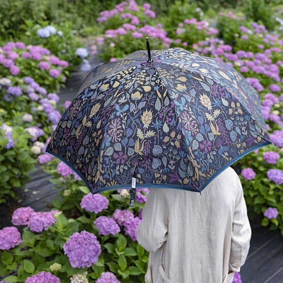 【晴雨兼用折りたたみ傘】槇田商店　Stig Lindberg HERBARIUM 北欧デザインの人気レディース折りたたみ傘！晴雨兼用雨傘8本骨55cm