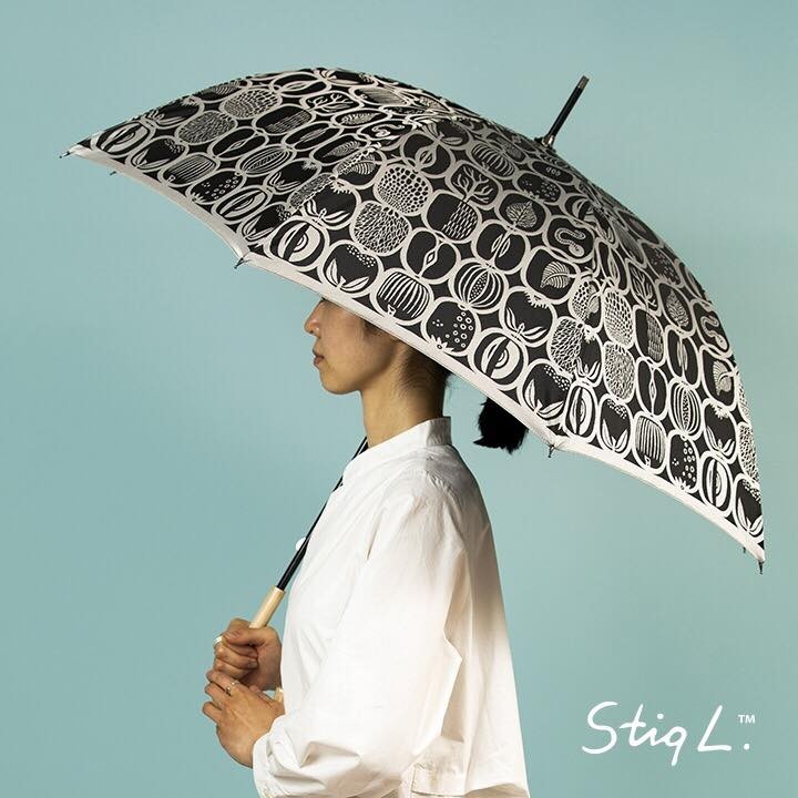 晴雨兼用傘 日傘 長傘 レディース 雨傘 日本製  北欧 おしゃれ 大人 かわいい   ビジネス フルーツ ブラック