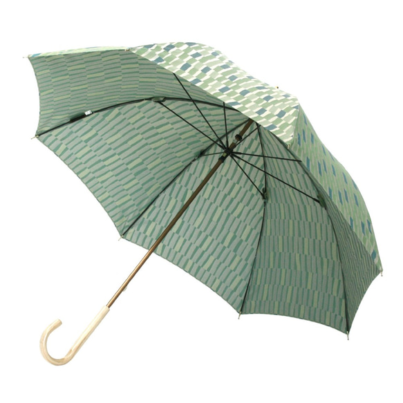 【晴雨兼用雨傘】Nordic Jacquard 大枝 ：グリーン 2枚目の画像