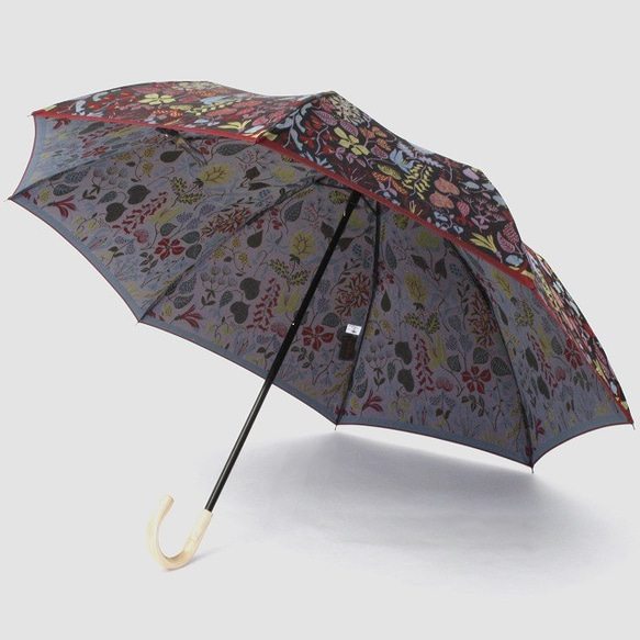 【晴雨兼用 折りたたみ傘】Stig Lindberg HERBARIUM レッド 5枚目の画像