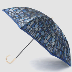【晴雨兼用 折りたたみ傘】Stig Lindberg POTERRY ブルー 4枚目の画像