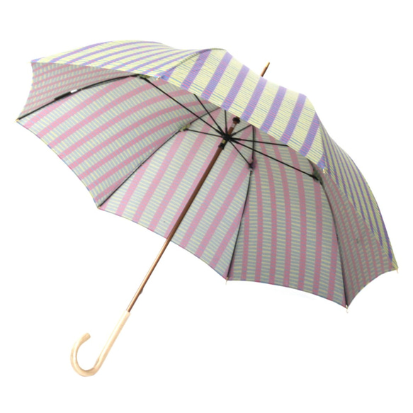 *Sold Out*【雨傘】Nordic Jacquard　変わりストライプ：キ×ブルー 3枚目の画像