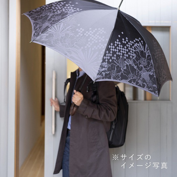 【紳士 晴雨兼用 ジャンプ傘】monotone　千鳥チェック 8枚目の画像