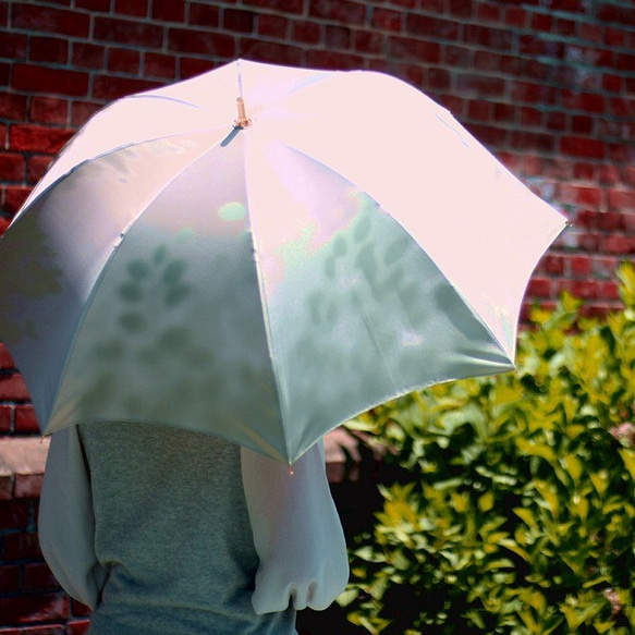 【晴雨兼用 ショート傘】こもれび　ブナ：グリーン 1枚目の画像