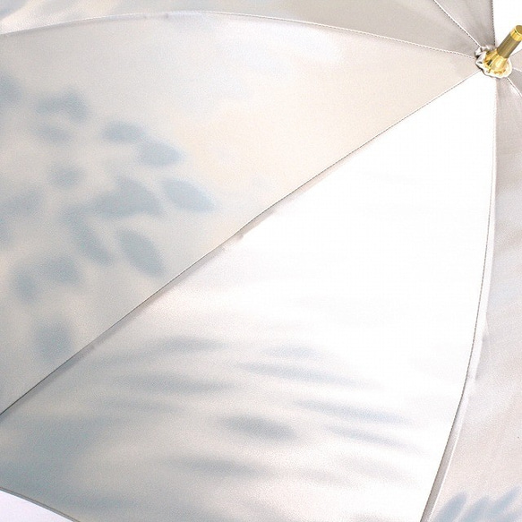 【晴雨兼用 ショート傘】こもれび　ブナ：ライトブルー 6枚目の画像