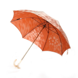 【晴雨兼用 ショート傘】こもれび　カエデ：オレンジ 2枚目の画像
