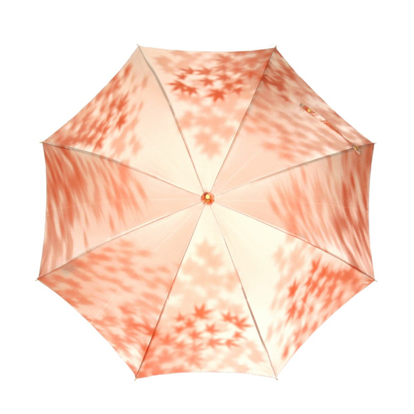 【晴雨兼用 ショート傘】こもれび　カエデ：オレンジ 5枚目の画像