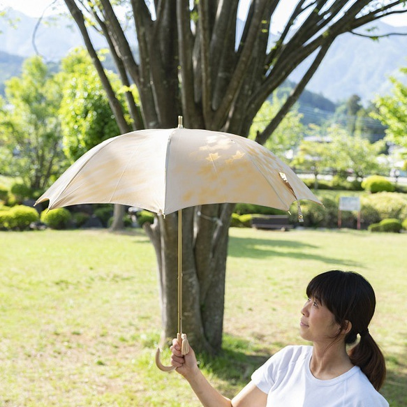 【晴雨兼用 ショート傘】こもれび　カエデ：イエロー 3枚目の画像