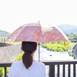 晴雨兼用 折りたたみ傘】こもれび カエデ：オレンジ 傘・日傘 槇