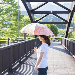 【晴雨兼用 折りたたみ傘】こもれび　カエデ：オレンジ 2枚目の画像