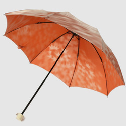 【晴雨兼用 折りたたみ傘】こもれび　カエデ：オレンジ 6枚目の画像