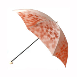 【晴雨兼用 折りたたみ傘】こもれび　カエデ：オレンジ 5枚目の画像