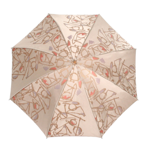 【晴雨兼用折りたたみ傘】槇田商店×Aneqdot 踊る：ピンク 2枚目の画像