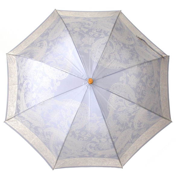 【晴雨兼用ジャンプ傘】kirie ペズリー アイスブルー 2枚目の画像