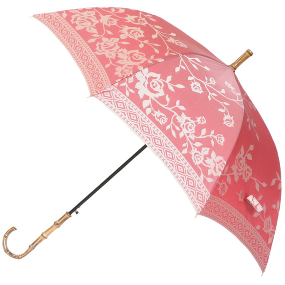 【晴雨兼用ジャンプ傘】kirie -バラ- フレンチレッド 1枚目の画像
