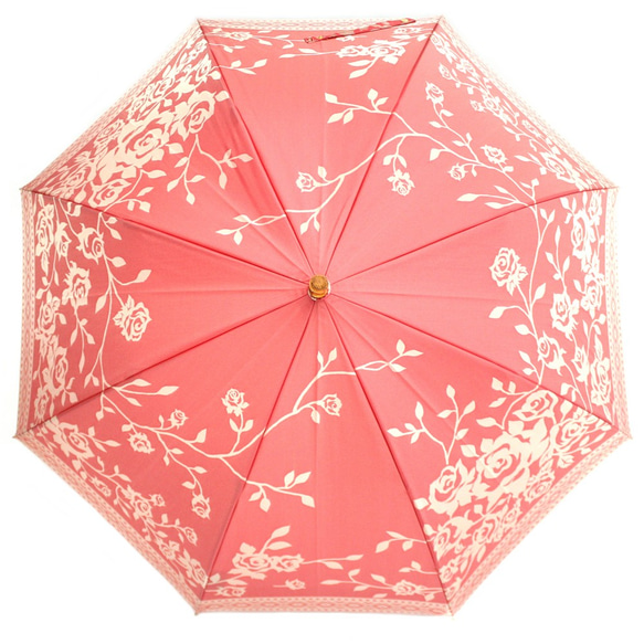 【晴雨兼用ジャンプ傘】kirie -バラ- フレンチレッド 3枚目の画像