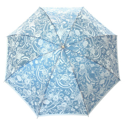 【晴雨兼用折りたたみ傘】】kirie -更紗- レイクブルー 3枚目の画像