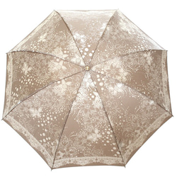 【晴雨兼用 折りたたみ傘】kirie ドットフラワー モカブラウン 3枚目の画像