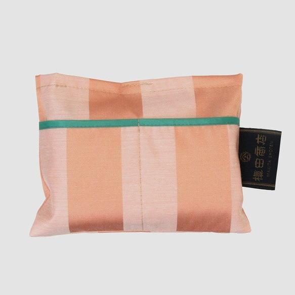 *Sold Out*【防水、撥水エコバッグ】Umbrella cloth bagストライプ　オレンジ 4枚目の画像