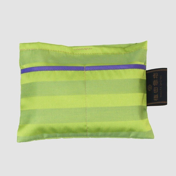 *Sold Out*【防水、撥水エコバッグ】Umbrella cloth bagボーダー　グリーン 2枚目の画像