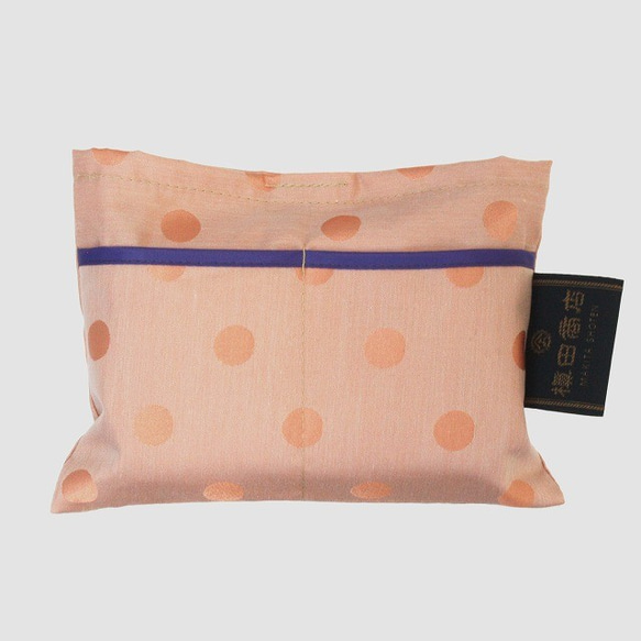 *Sold Out*【防水、撥水エコバッグ】Umbrella cloth bag水玉(小)　オレンジ 2枚目の画像