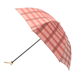 【晴雨兼用 折りたたみ傘】feel.t 格子 ピンク 3枚目の画像