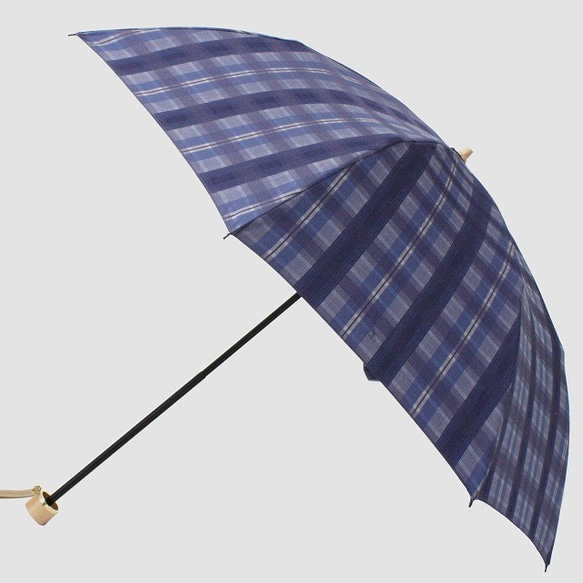【雨天折疊傘】feel.t 格子藍 第3張的照片